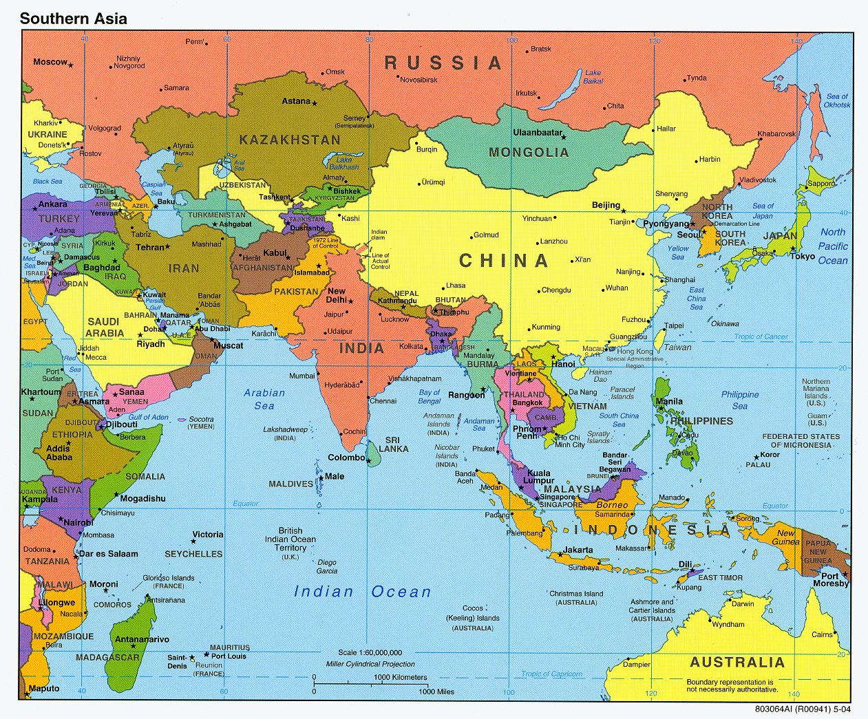 Asya Kıtası Ülkeleri ve Asya Kıtası Haritası