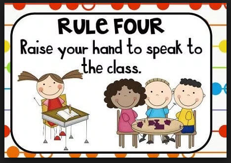Resimli İngilizce Sınıf Kuralları (Classroom Rules)