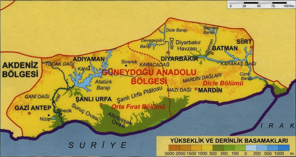 Güneydoğu Anadolu Bölgesi Haritası