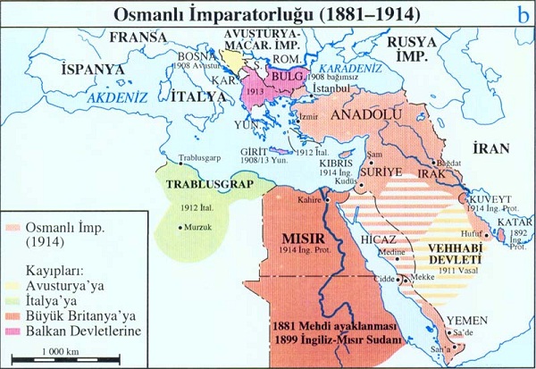 Osmanlı Gerileme Dönemi Haritası