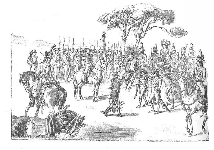 Manuel de Godoy'un Kraliçe için portakal toplatmasını tasvir edildiği resim