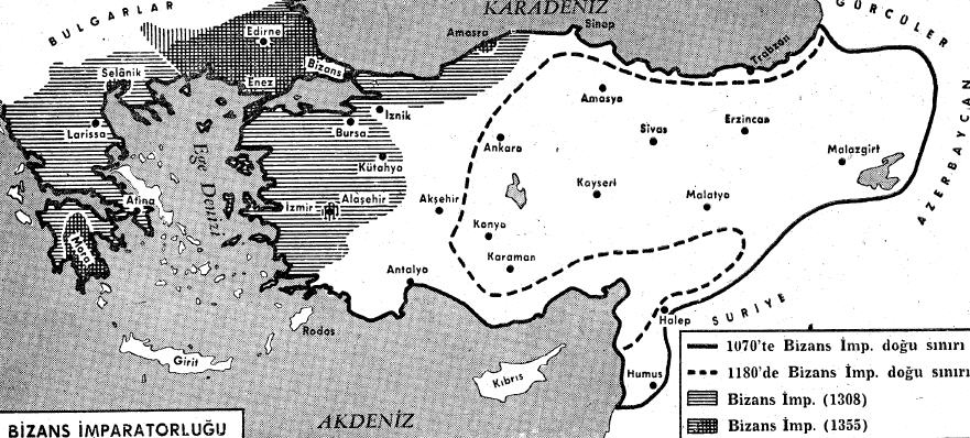 Bizans İmparatorluğu Haritası