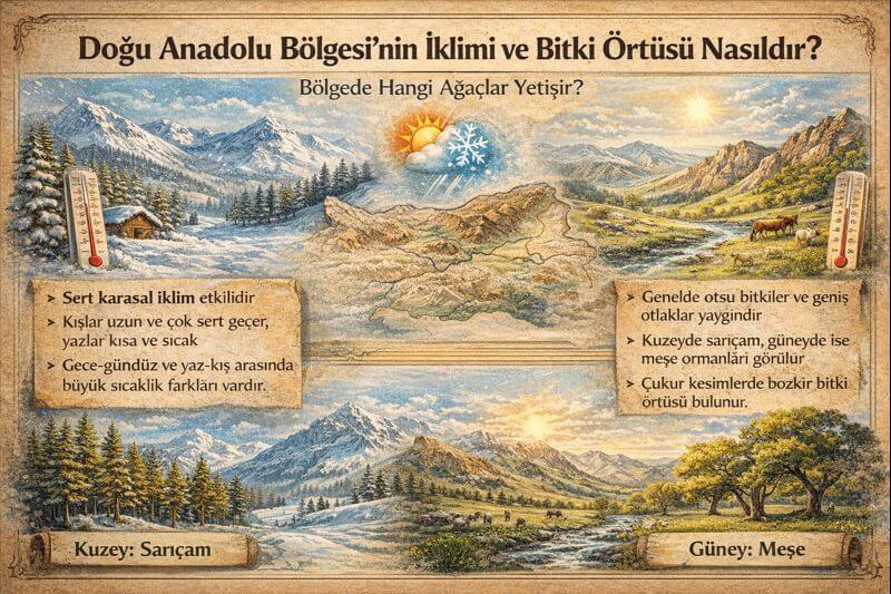 Doğu Anadolu Bölgesi’nin İklimi ve Bitki Örtüsü