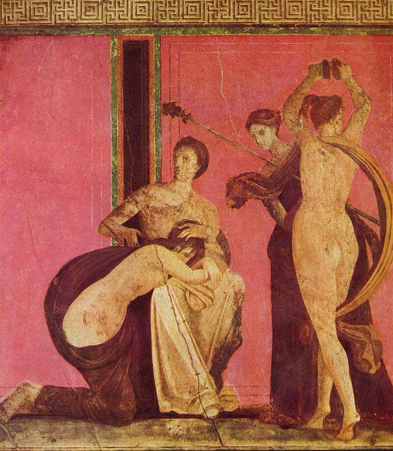Gizemler Villası'ndan fresk . Pompei , MÖ 80
