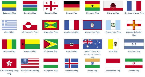 Resimli İngilizce Bayraklar