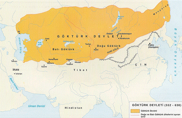 Göktürk Devleti Haritası
