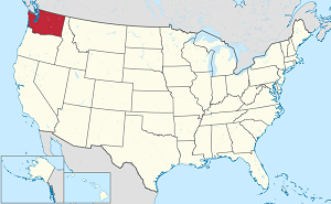 Washington Eyaletinin Amerika'da yerini gösteren harita