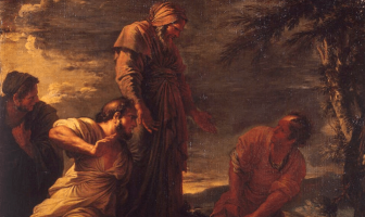 Salvator Rosa tarafından Democritus (ortada) ve Protagoras (sağda) .