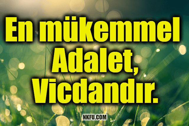 En mükemmel adalet, vicdandır.