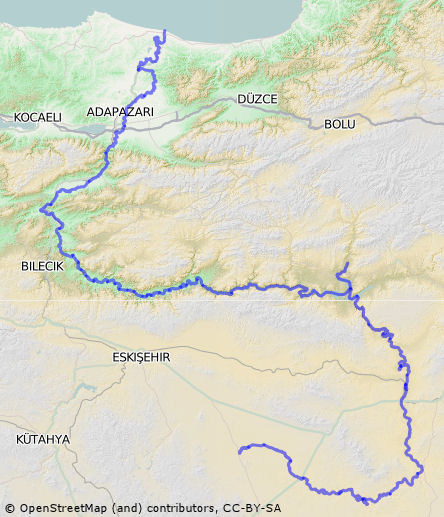 Sakarya Irmağı Haritası