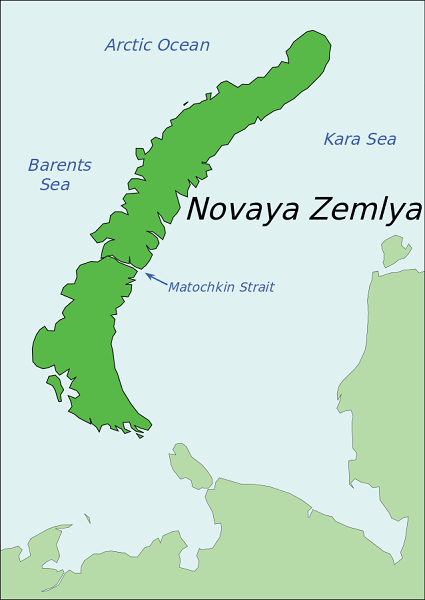 Novaya Zemlya Adası Haritası