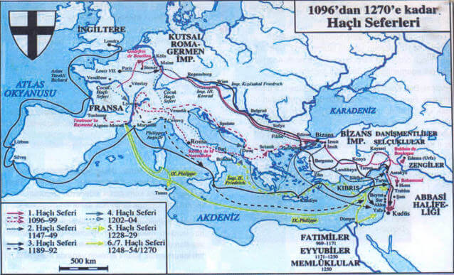 Haçlı Seferleri Haritası