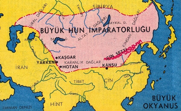 Büyük Hun İmparatorluğu Harita