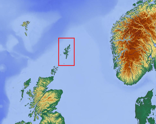 Shetland Adaları Haritası