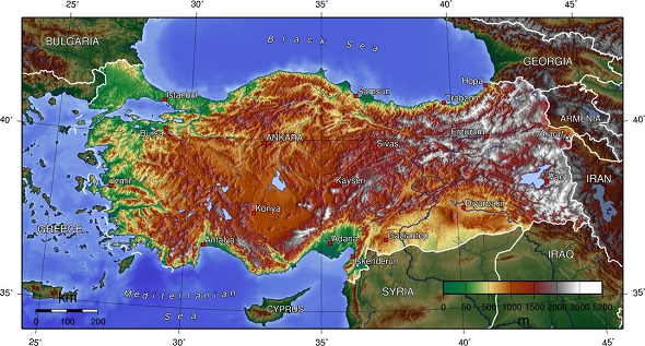 Türkiye Topografik Haritası