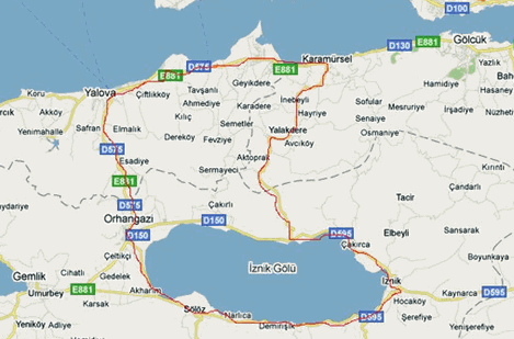 İznik Gölü Haritası