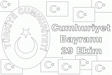 29 Ekim Cumhuriyet Bayramı Boyama Sayfaları