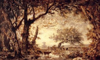 Barbizon ressamlarından Théodore Rousseau'nun yaptığı Fontainebleau Ormanı tablosu
