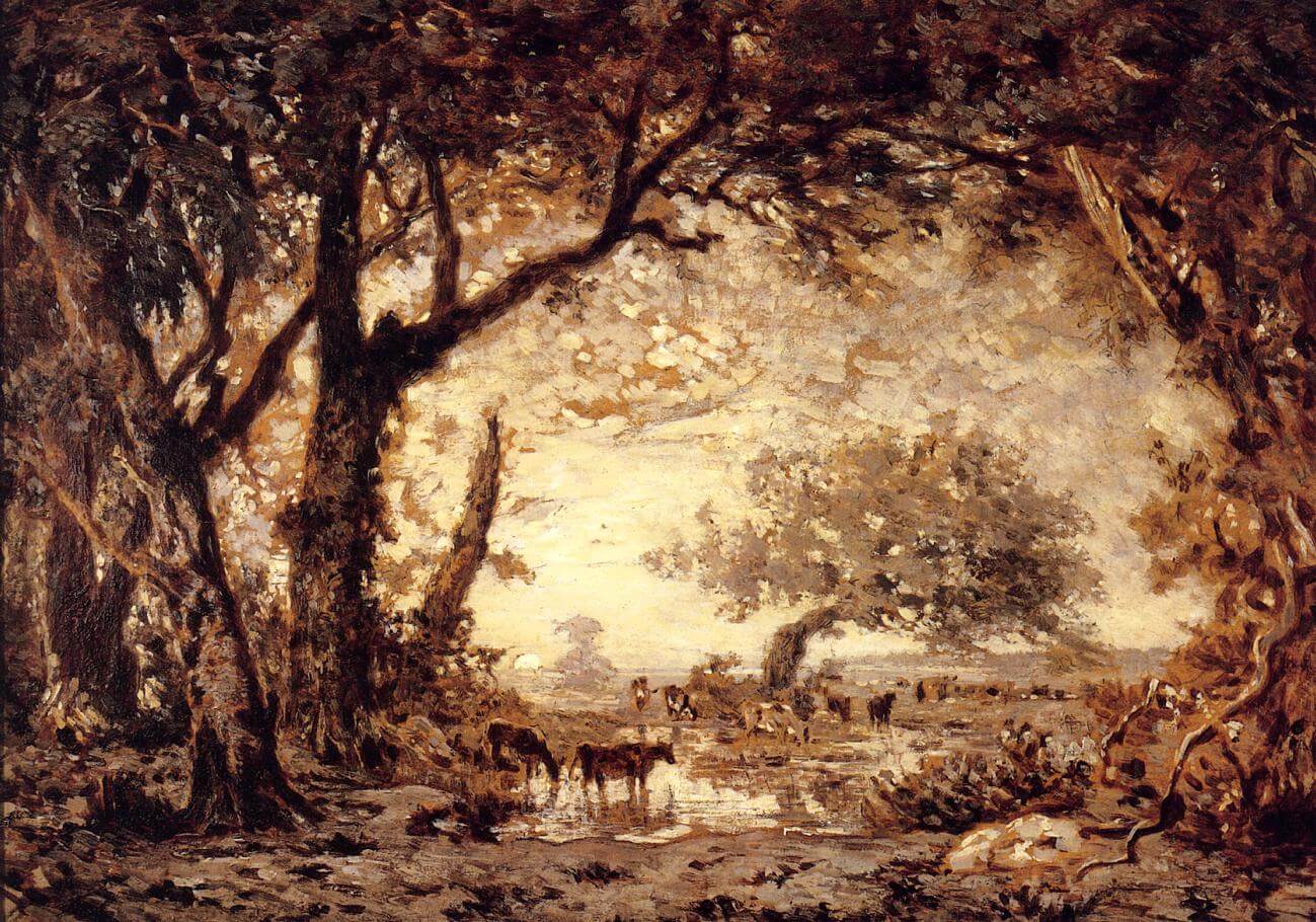 Barbizon ressamlarından Théodore Rousseau'nun yaptığı Fontainebleau Ormanı tablosu