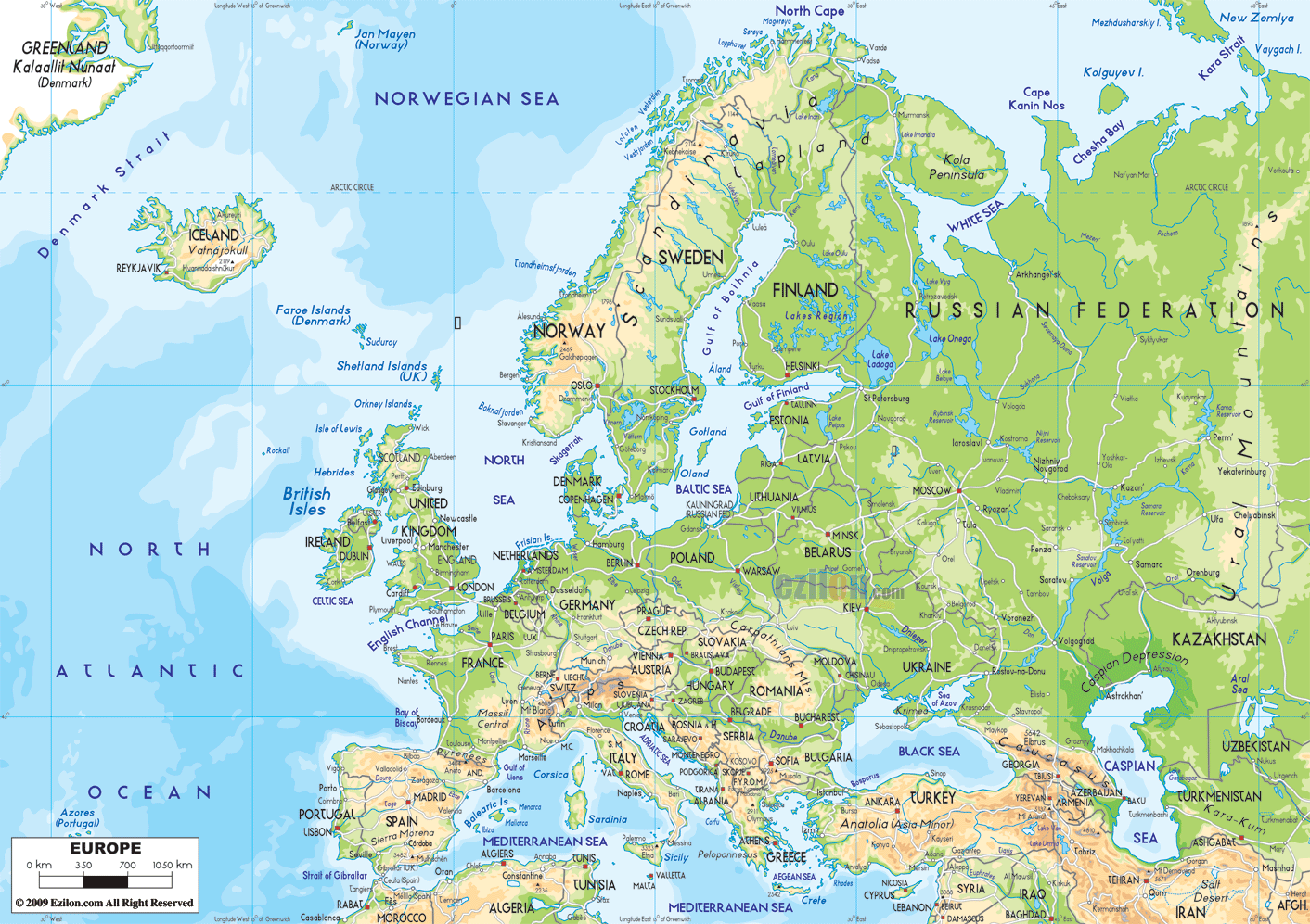 Avrupa Coğrafi Haritası