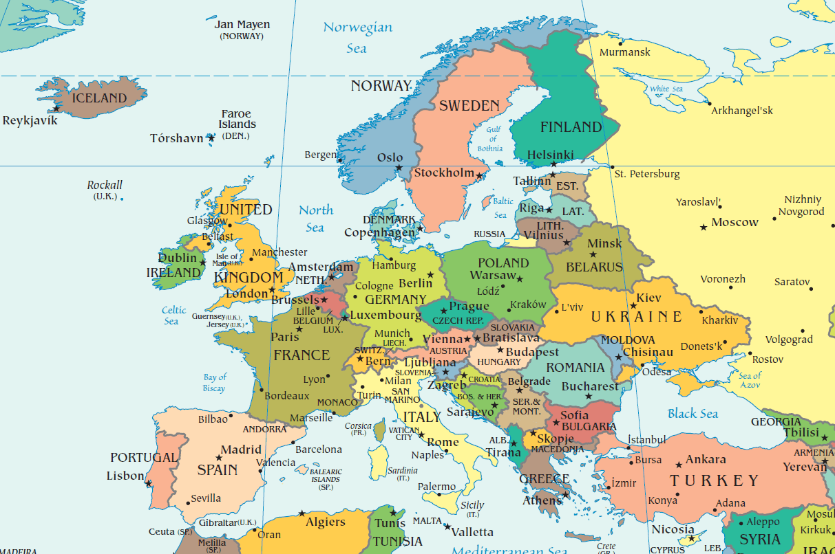 Avrupa Şehirler Haritası