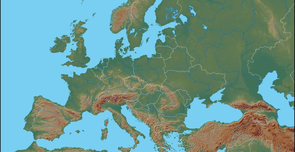 Coğrafi Avrupa Haritası