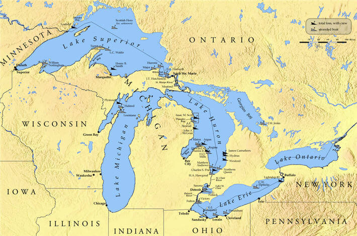 Michigan Gölü Haritası