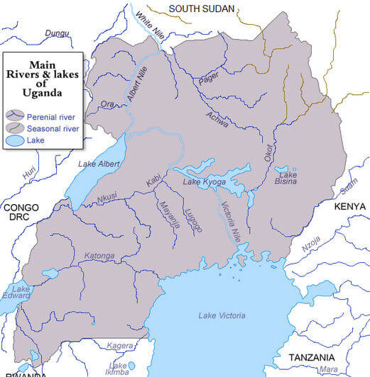 Mobutu (Albert) Gölü Haritadaki Yeri