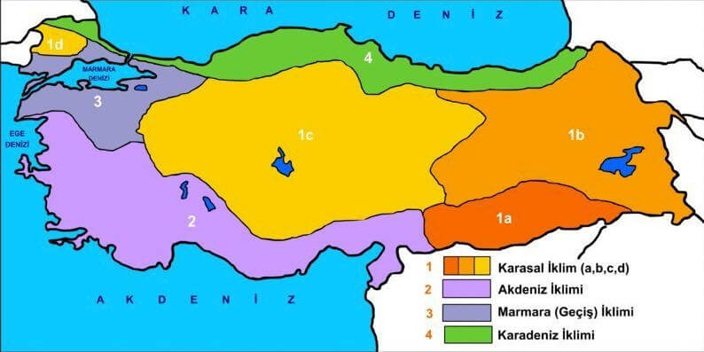 Türkiye İklim Tipleri Haritası