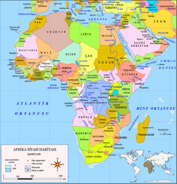 Afrika Kıtası Siyasi Haritası
