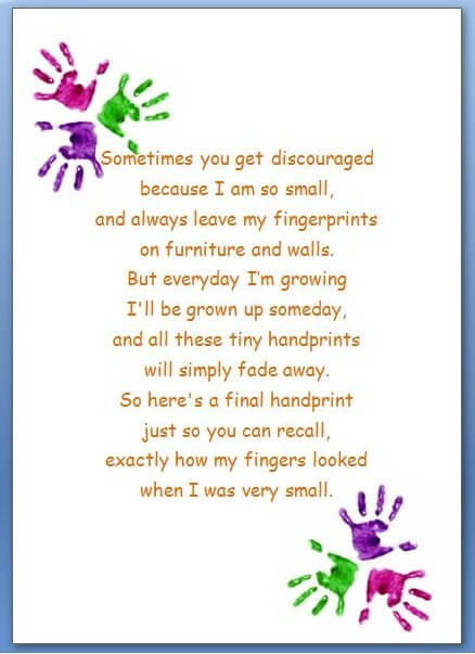 Hand Prints Poem for Kids
