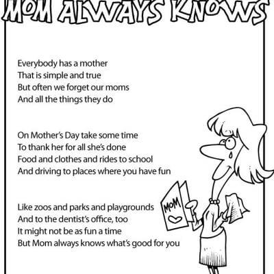 Motherhoood Poem for Kids
