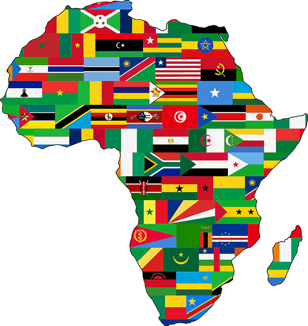 Afrika Bayraklı Harita