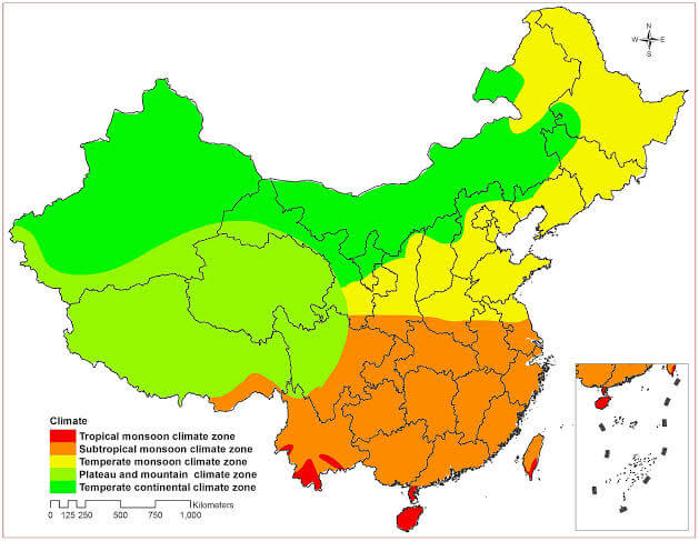 Çin İklim Haritası