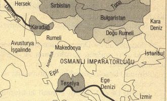 1870 Berlin Antlaşmasına göre Osmanlı Devletinin batı topraklarında ortaya çıkan siyasi tablo