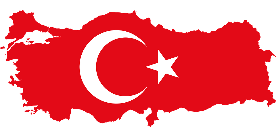 Türkiye Bayrağı Kaplı Türkiye Haritası