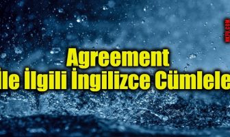Agreement İle İlgili İngilizce Cümleler