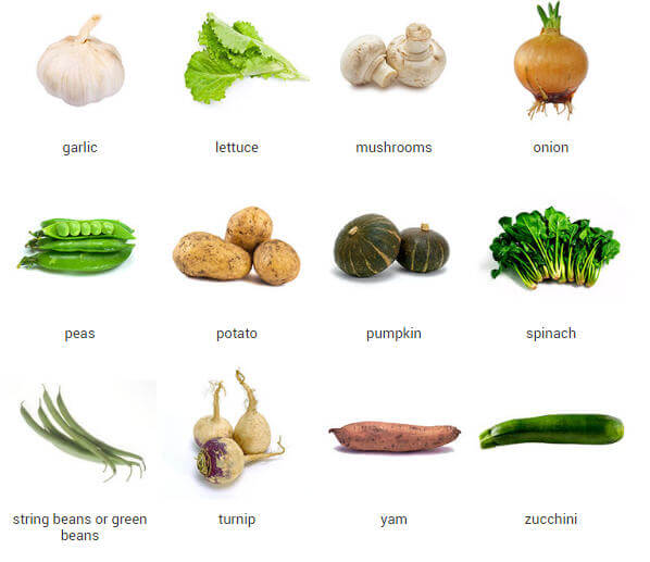 vegetables - ingilizce sebzeler