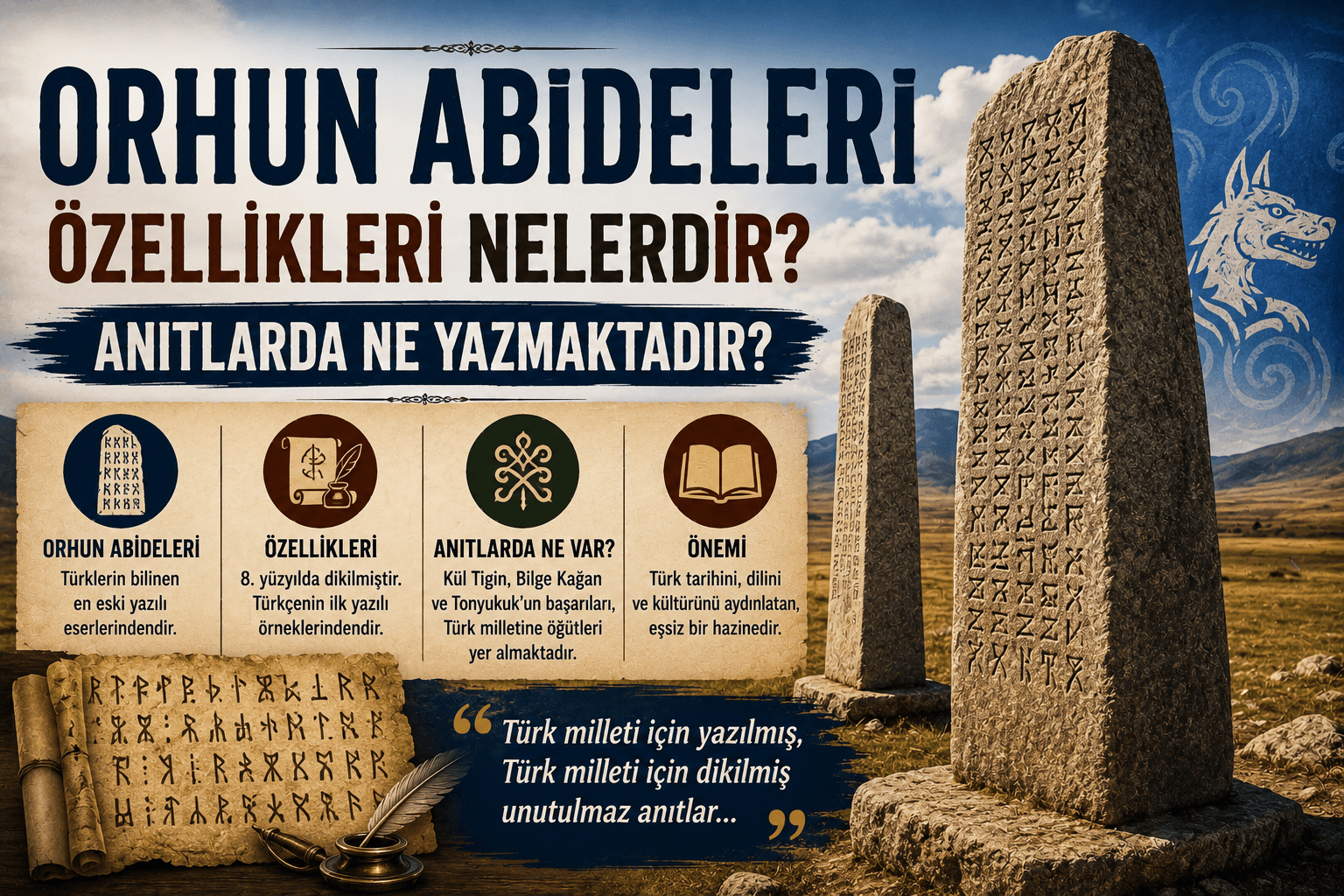Orhun Abideleri Özellikleri Nelerdir? Anıtlarda Ne Yazmaktadır?