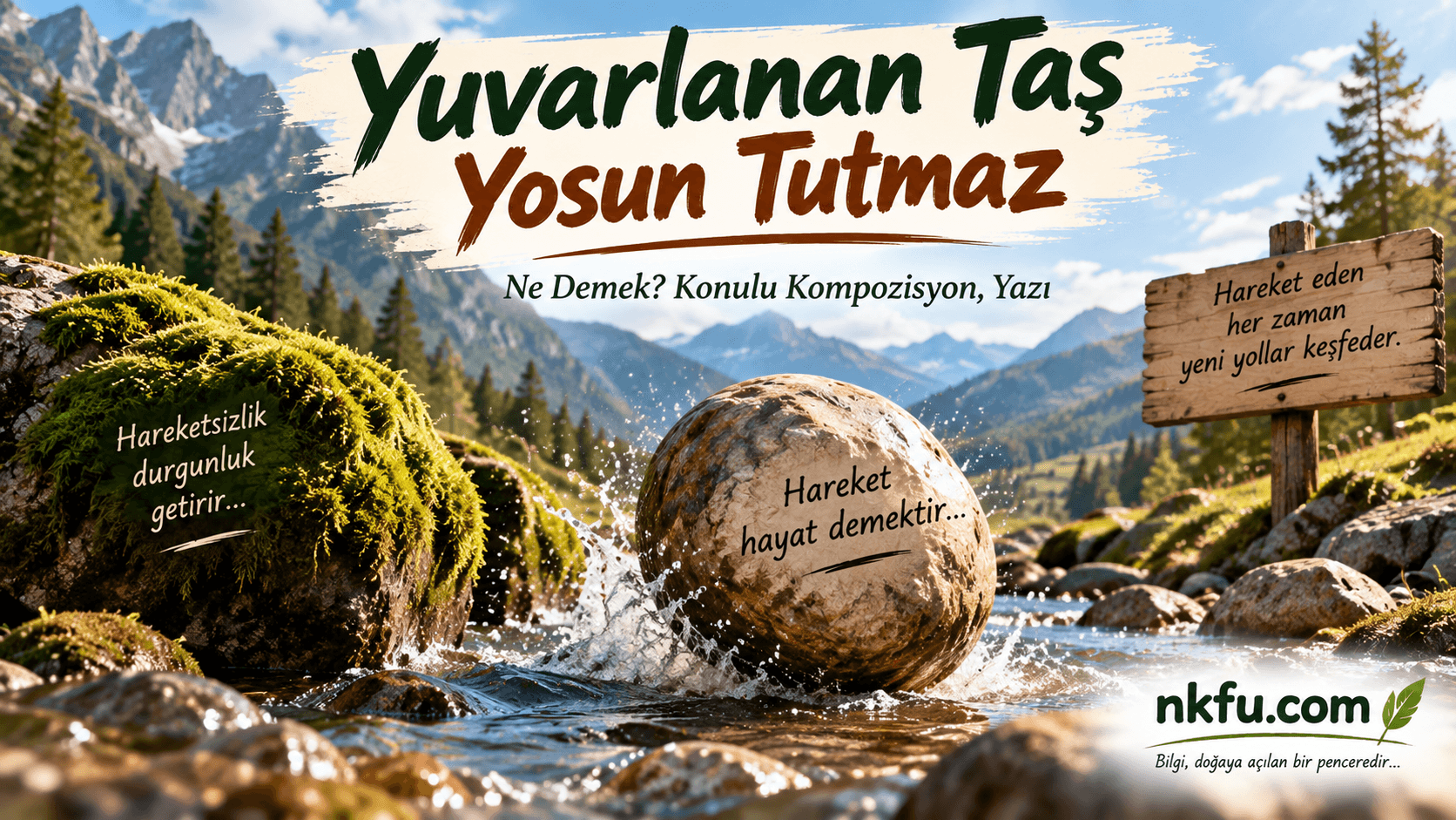 Yuvarlanan Taş Yosun Tutmaz Ne Demek? Konulu Kompozisyon, Yazı