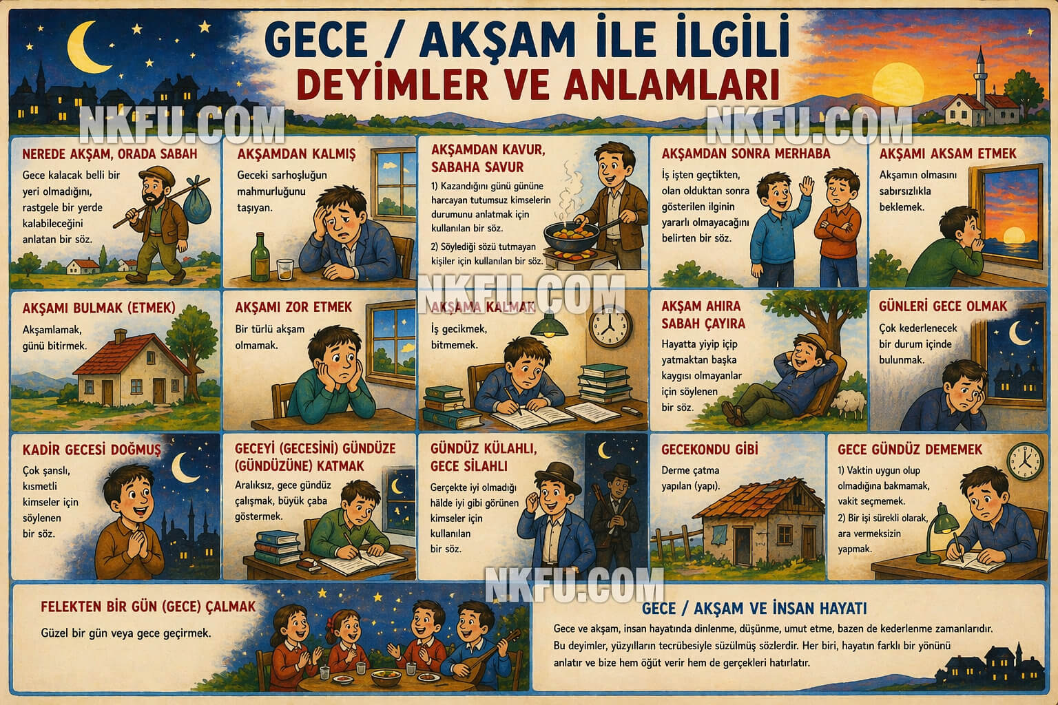 Gece ve Akşam ile İlgili Deyimler