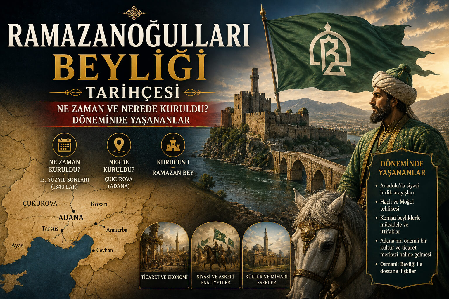 Ramazanoğulları Beyliği Tarihçesi, Ne Zaman ve Nerede Kuruldu? Döneminde Yaşananlar