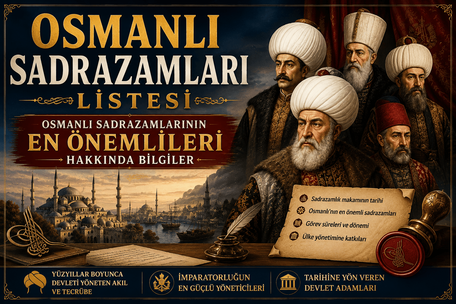Osmanlı Sadrazamları Listesi ve Osmanlı Sadrazamlarının En Önemlileri