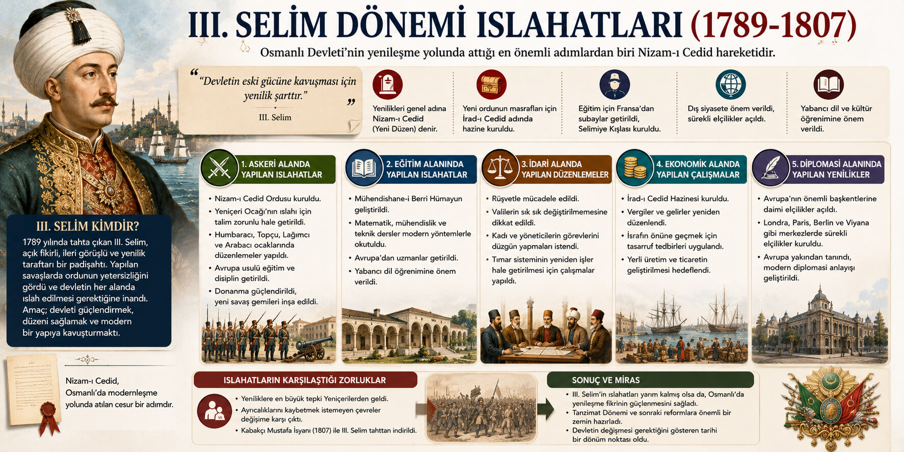 3. Selim Döneminde Yapılmış Olan Tüm Yenilikler ve Gelişmeler, Olaylar