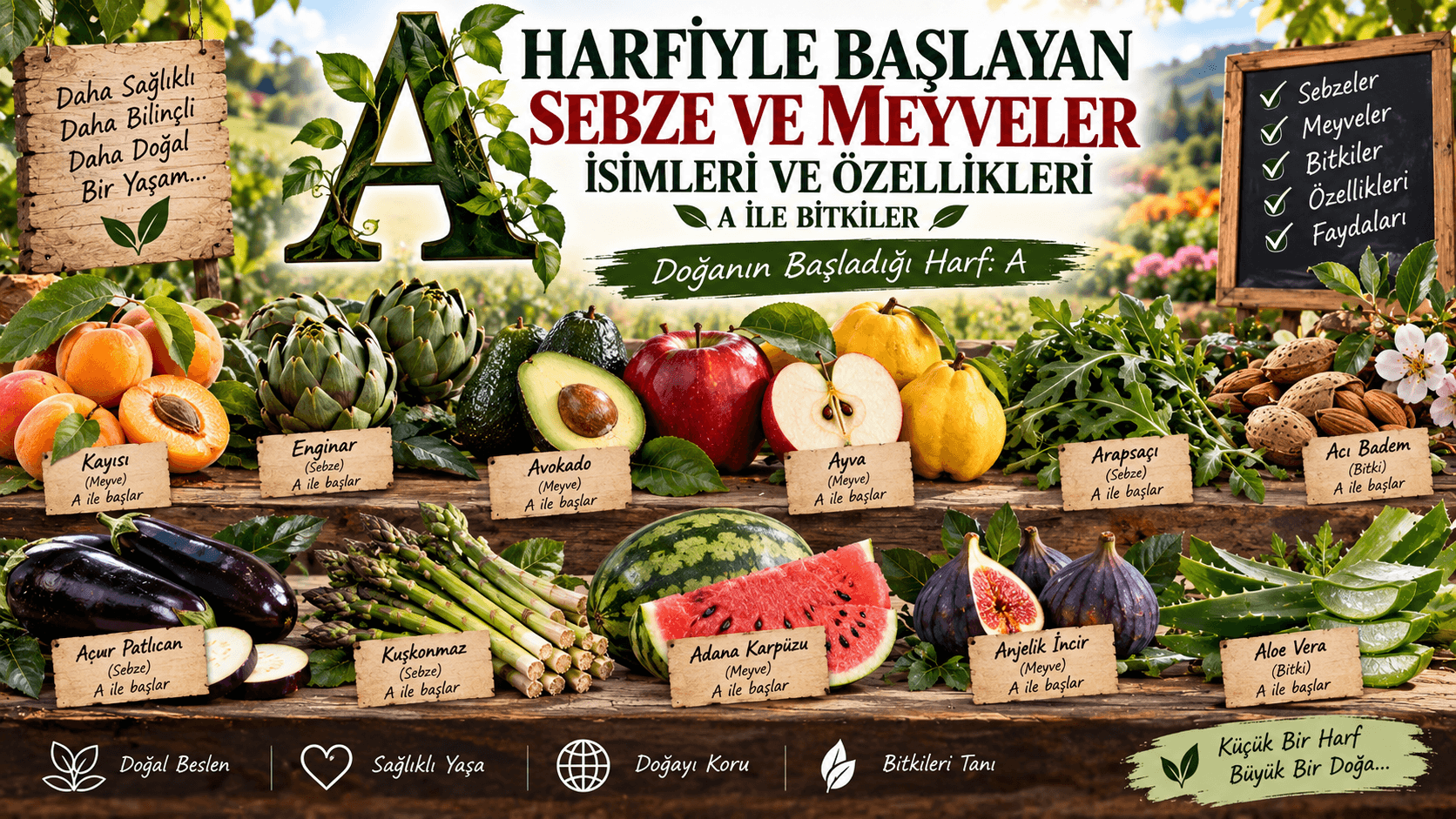 A Harfiyle Başlayan Sebze ve Meyveler İsimleri ve Özellikleri, A İle Bitki