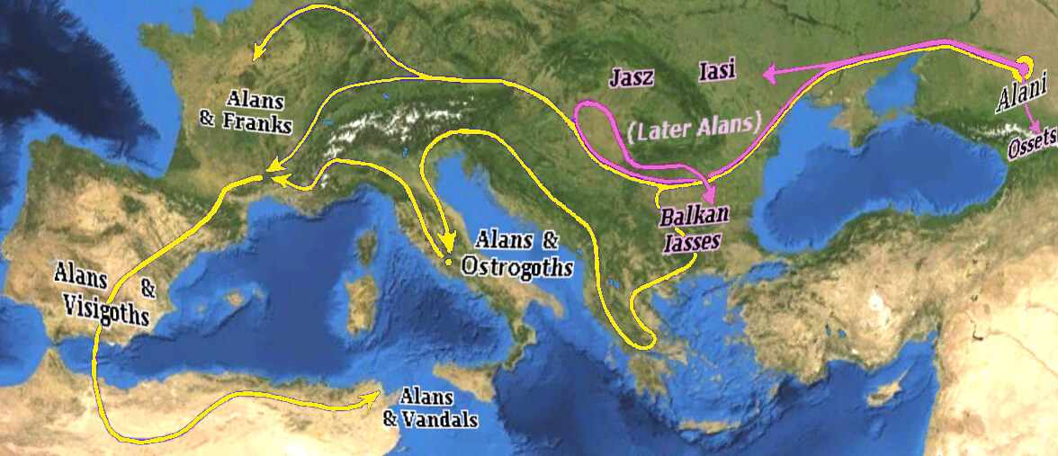 Alanlar Kavminin Göç Haritası