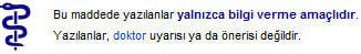 Sağlık Uyarı