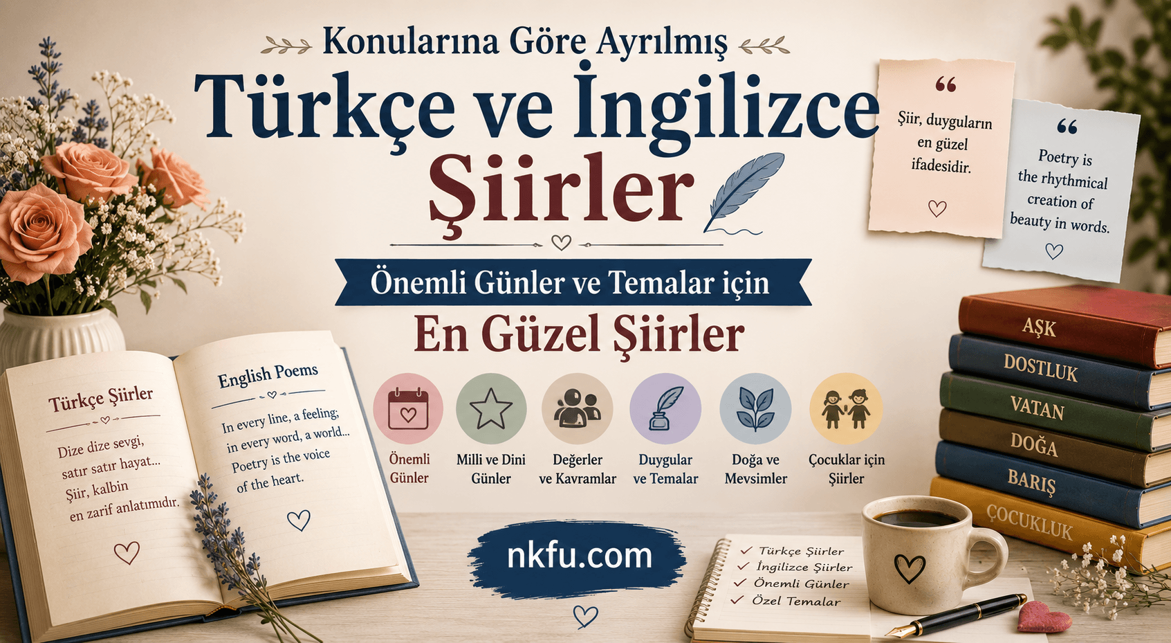 Konularına Göre Ayrılmış Türkçe ve İngilizce Şiirler