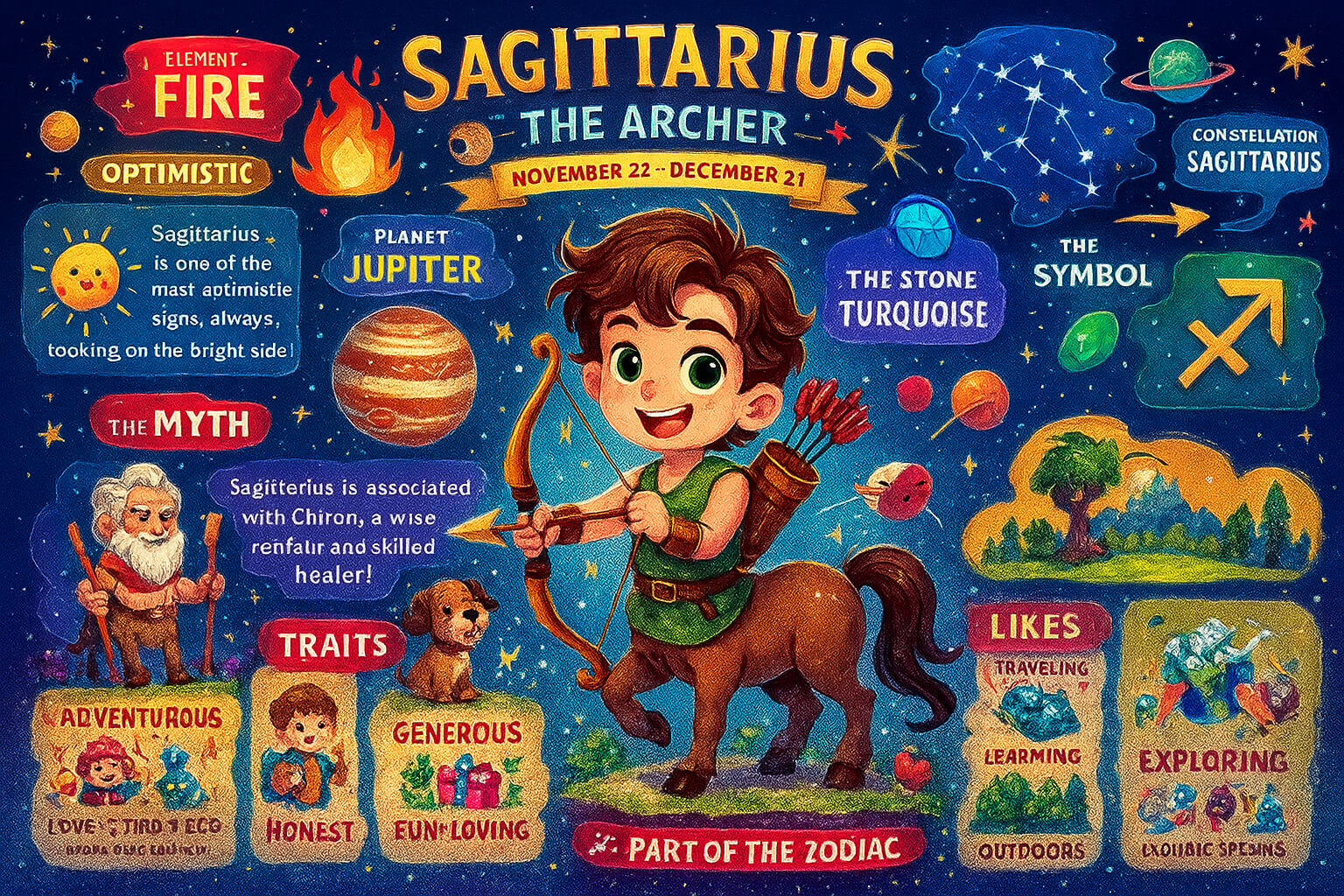 Yay Burcu (Sagittarius) Hakkında Çocuklar İçin Eğlenceli ve İlginç Gerçekler