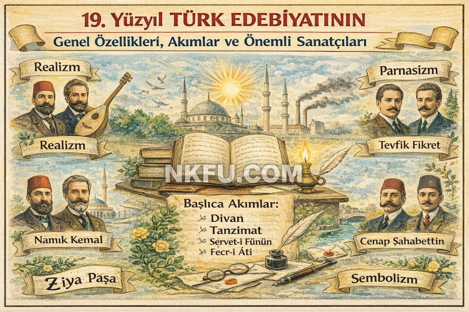 19. Yüzyıl Türk Edebiyatının Genel Özellikleri, Akımlar ve Önemli Sanatçıları